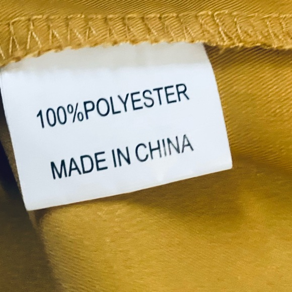 Women’s 3X Blouse Tickled Teal Mustard Short Sleeves U Neck Silky Ruffle Trim - Picture 12 of 12